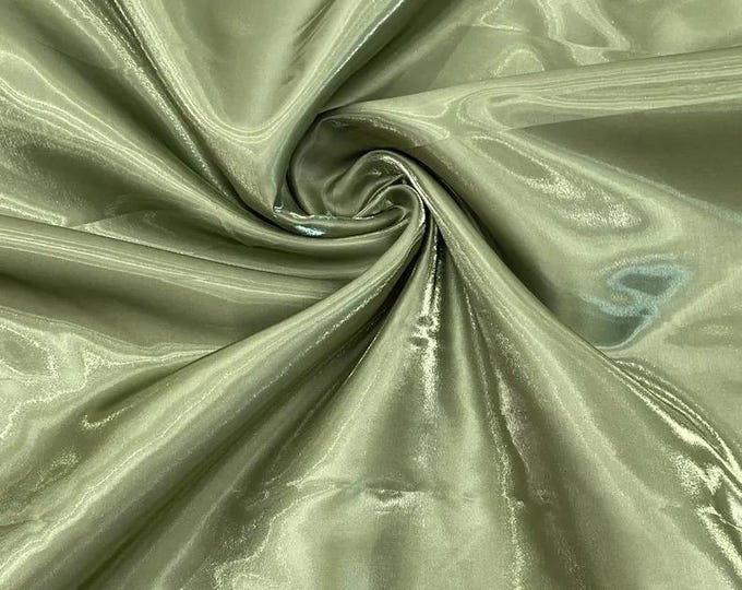 Sage Green Liquid glossy Bridal prom Satin prom dress fabric per yard