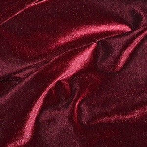 Burgundy Stretch Velvet Fabric By The Yard | 58’’ wide
