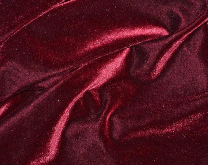 Burgundy Stretch Velvet Fabric By The Yard | 58’’ wide