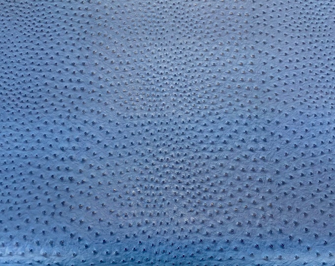 Blue ostrich faux vinyl Marine grade UV resistance waterproof Fabric