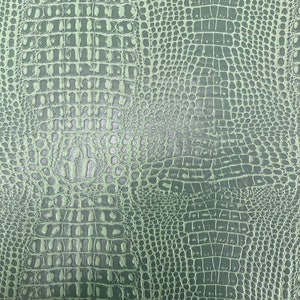 Faux vinyl Green Marine Gator Upholstery  Fabric - Sold By The Yard - 54" wide