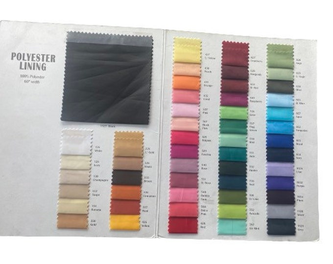 Black Polyester Lining Fabric – Soft Silky Lightweight Fabric by the Yard – Smooth Dress, Suit, Jacket, Sewing & Craft Fabric 60” wide