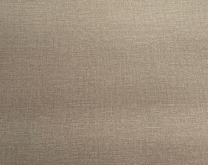 Zenith Latte Linen Textured faux leather the yard fabric 54” wide