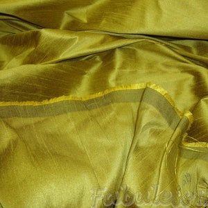 Olive Oil Shantung Dupioni Faux Silk two tone fabric BY THE YARD 54&quot; wide