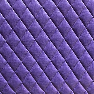 Purple champion Diamond Quilted Faux Leather Vinyl foam backed fabric Automotive headliner headboard upholstery 52 Wide image 1