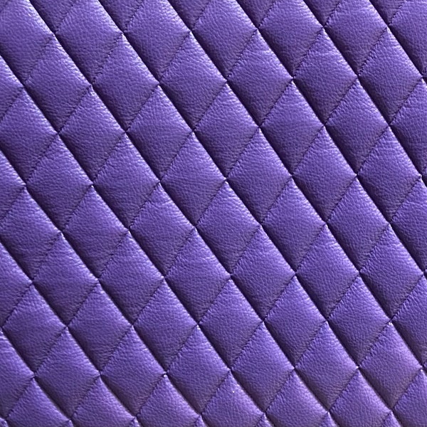 Purple champion Diamond Quilted Faux Leather Vinyl foam backed fabric Automotive headliner headboard upholstery 52" Wide