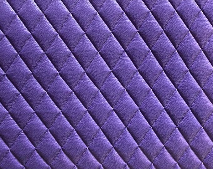 Purple champion Diamond Quilted Faux Leather Vinyl foam backed fabric Automotive headliner headboard upholstery 52" Wide