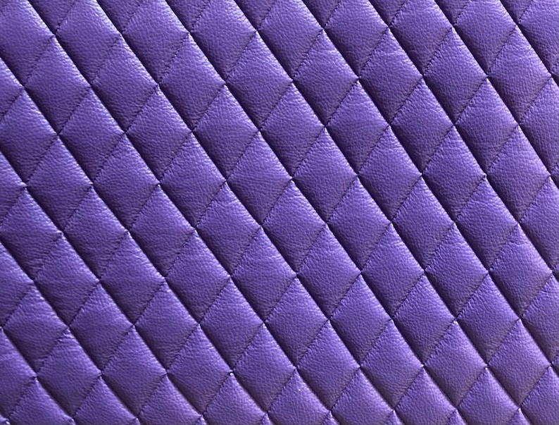 Purple champion Diamond Quilted Faux Leather Vinyl foam backed fabric Automotive headliner headboard upholstery 52 Wide image 1
