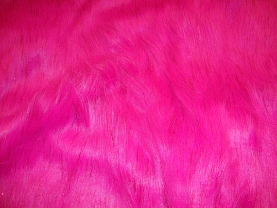 Hot Pink Sparkle Faux Fur Fabric 60 wide