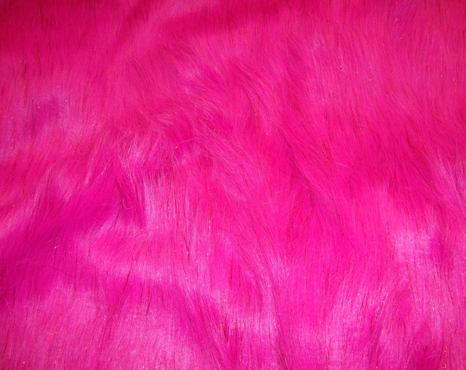 Hot Pink Sparkle Faux Fur Fabric 60" wide