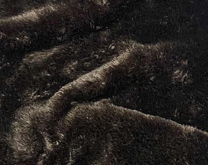 Dark brown Bear Short Hair Fur faux short pile 60” wide
