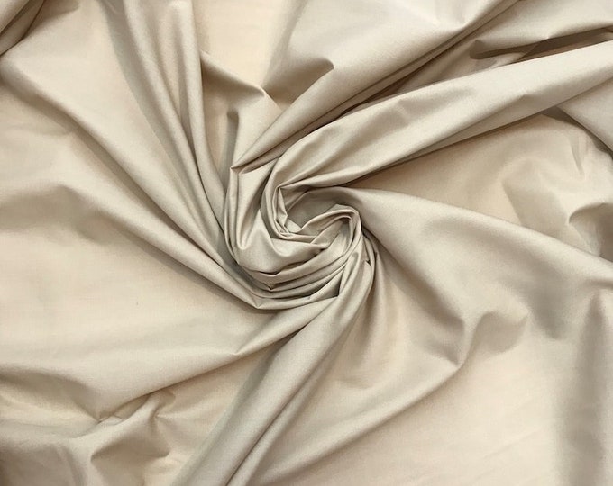 Beige Solid Broadcloth poly cotton 58" wide