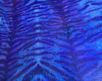 Tiger Royal Blue mystique  spandex 4 way stretch 60" wide