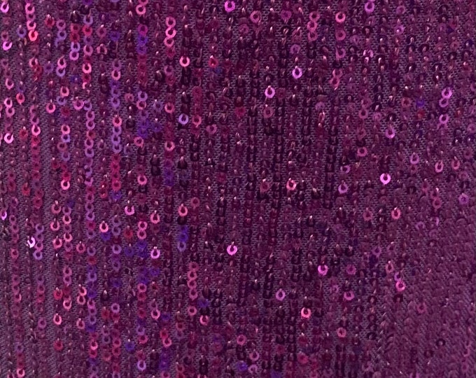 Violet Pleated Glitz Sequin Mesh Fabric By The Yard