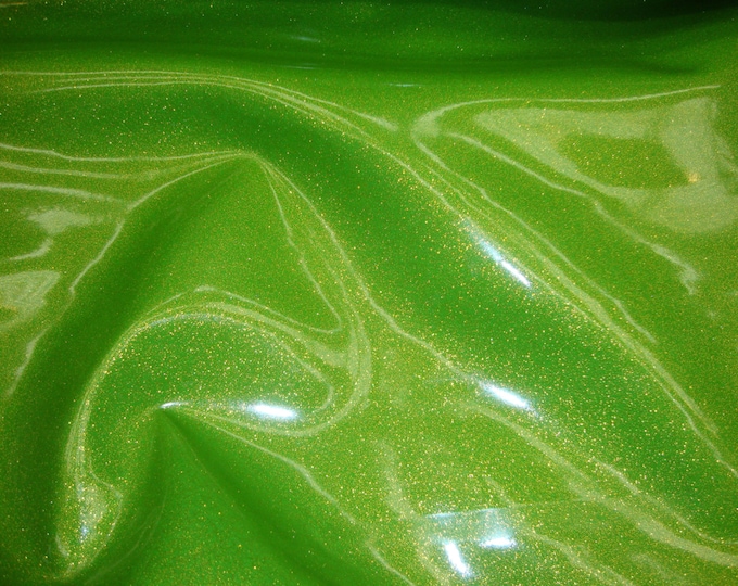 Kiwi green Glitter Faux leather Upholstery craft Vinyl BY THE YARD 54” wide