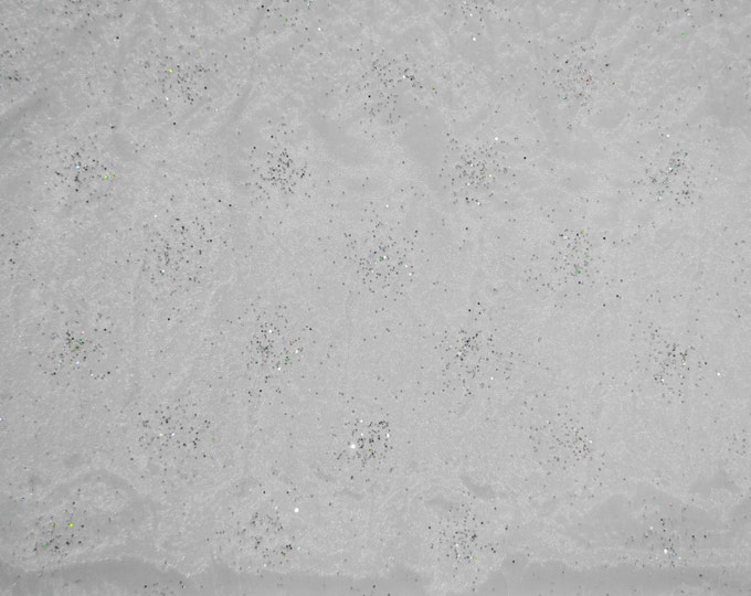 Sparkle Organza white Embroidery Draping Craft Wedding Party Decor Fabric dress  Sequins by yard 58"
