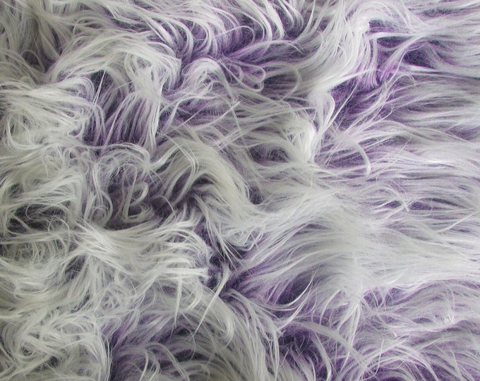 Purple Frosted Mongolian Fake Faux Fur upholstery fabric by the yard  60 Inch wide LONG PILE