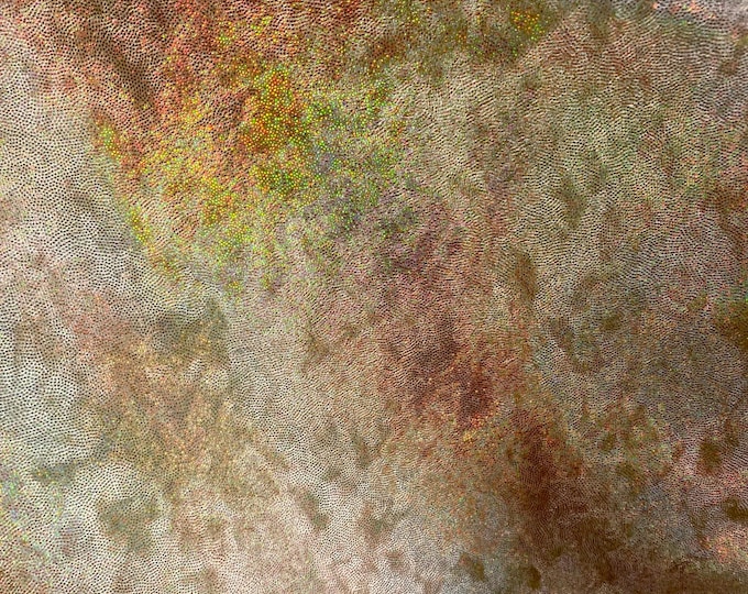 Yellow /gold iridescent foggy foil on 4 way stretch velvet fabric sold by the yard