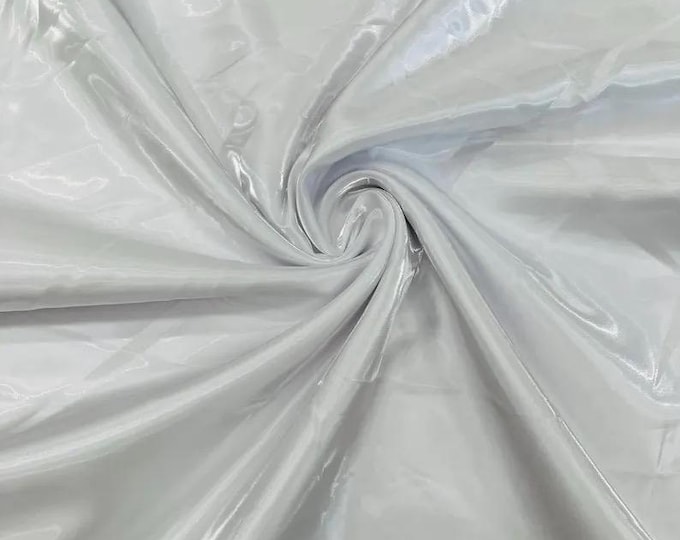 White Liquid glossy Bridal prom Satin prom dress fabric per yard
