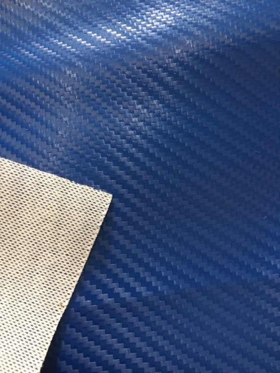 Blue Vinyl Leather CARBON FIBER Carbon Embossed Upholstery Etsy