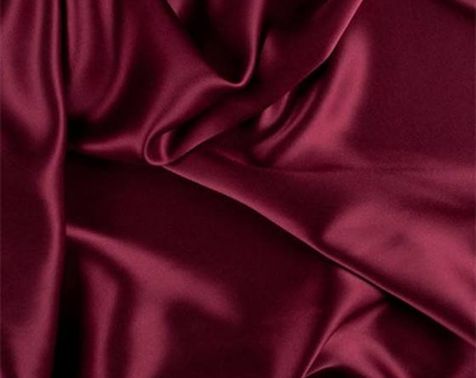 Burgundy Charmeuse Stretch Satin Spandex apparel curtains backdrops wedding