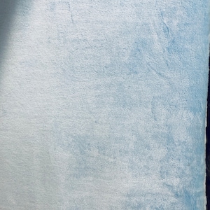 Baby Blue solid minky Soft cuddle fabric by THE YARD 60” wide