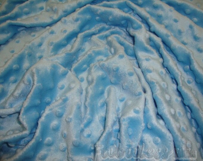 Light Blue  Dimple Dot faux Fur fabric per yard