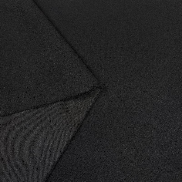 Black Polyester Scuba crepe double Knit  Fabric