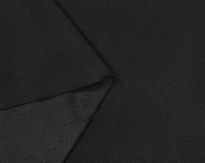 Black Polyester Scuba Crepe Fabric | Double Knit Stretch Crepe | Dressmaking, Apparel, Crafts & DIY Fabric by the Yard