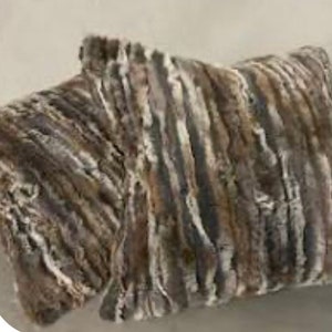 Ultra Soft Gray Brown Soft Woodsy Faux Fur 18"×18" Pillows SET OF 2 without insert