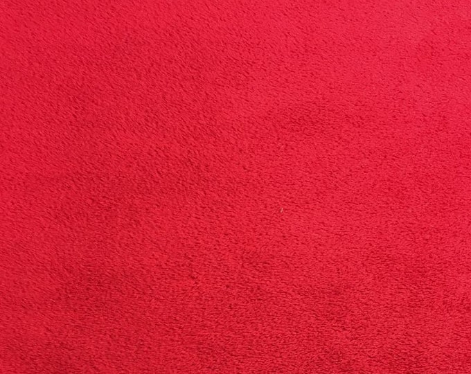 Red solid Soft  cuddly fabric by THE YARD 60” wide
