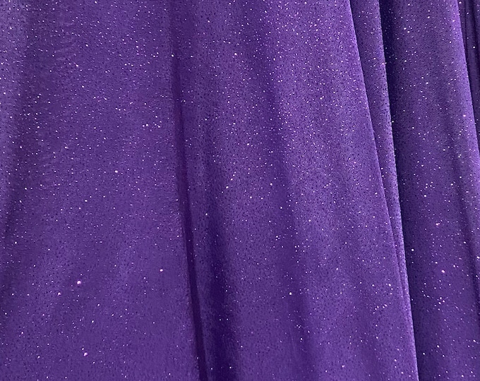 Purple sparkling Nylon Spandex Fabric 4 Way Stretch 58" Wide Sold by The Yard