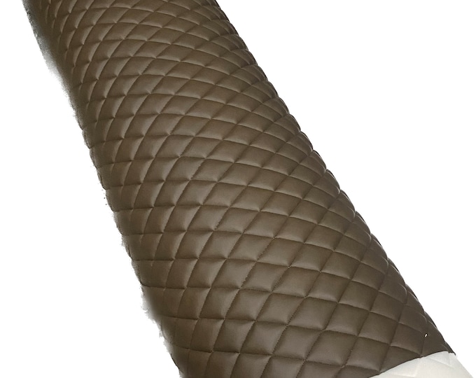 Vinyl Brown 2 PVC  Diamond Quilted foam backed fabric 52" Wide