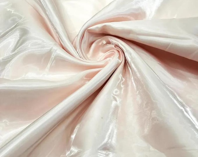 Blush Pink Liquid glossy Bridal prom Satin prom dress fabric per yard
