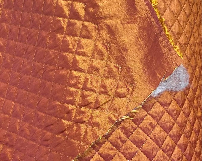 Fire orange double sided taffeta Quilted with batting Fabric 58"/60" Wide Sold By The Yard