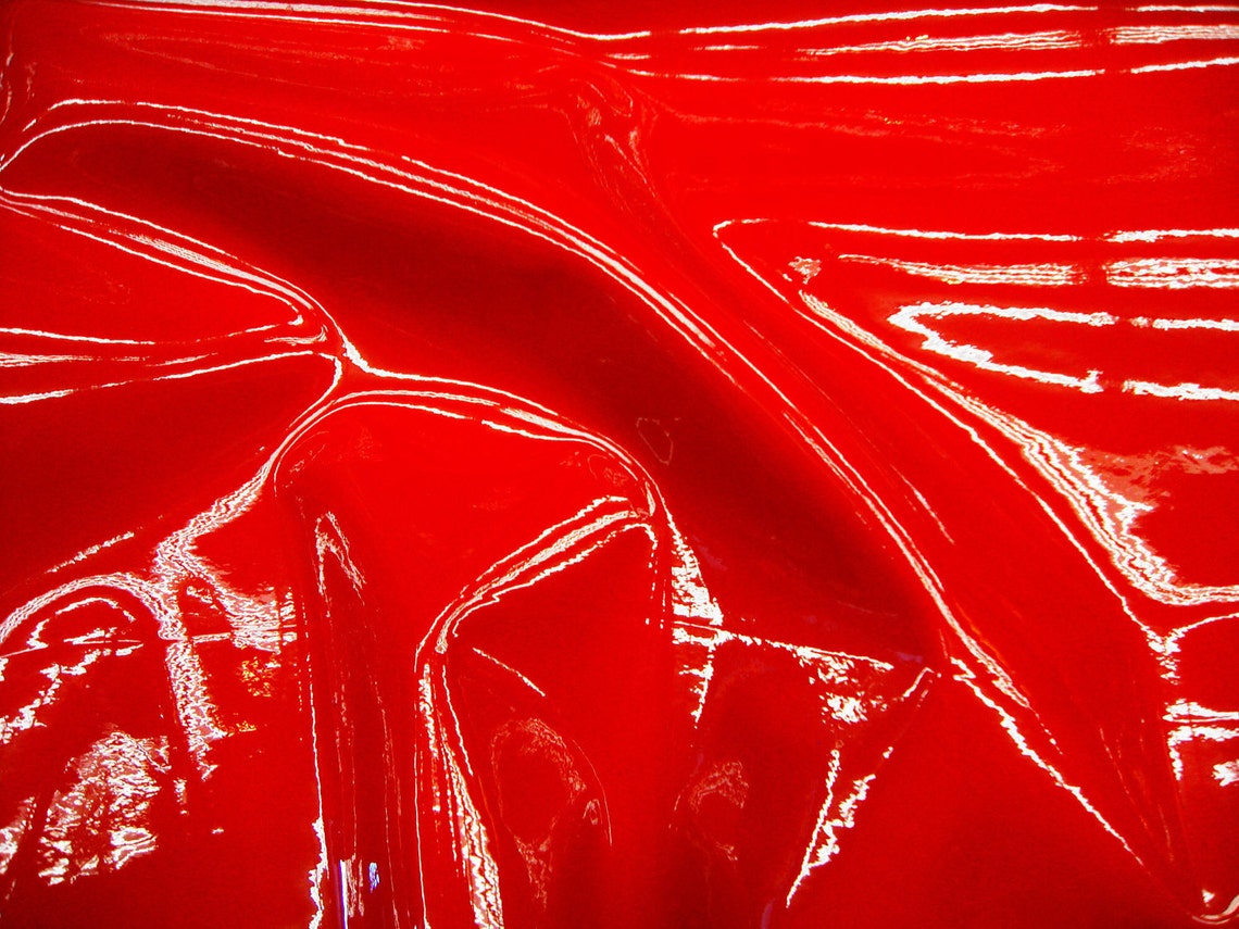 Heavy Red patent faux vinyl upholstery fabric per yard | Etsy