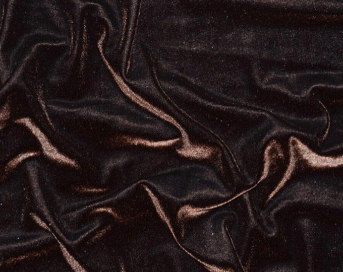 Brown Stretch Velvet Fabric By The Yard | 58’’ wide