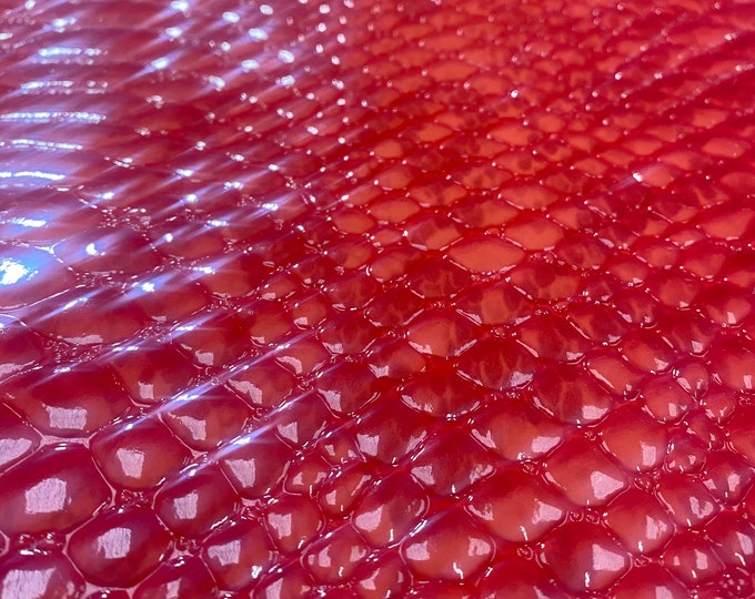 Red mamba 3D Gator embossed Vinyl Leather Faux vinyl fake upholstery apparel bags fabrics