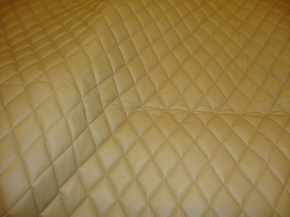 Camel Quilted Vinyl Fabric With 3/8 Foam Backing Upholstery Fabric by the  Yard 