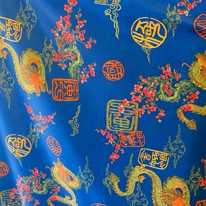 Dragon flowers Spandex fabric 60” wide