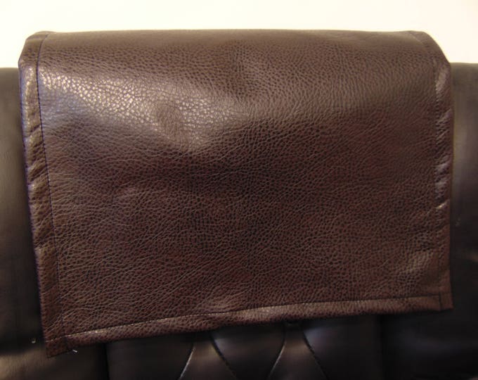 Brown ford faux leather vinyl Sofa Loveseat Chaise Theater Seat, Chair Caps Headrest Pad, Recliner Head Cover, Furniture Protector