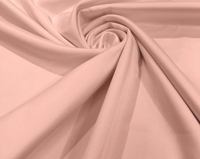 Blush Lamour Dull matte Bridal Satin fabric per yard