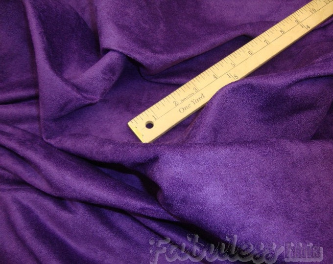 58"  Wide Purple Polyester micro faux suede upholstery fabric by the yard