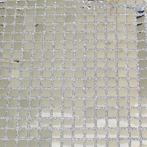 Silver Square Sequin Drapery Fabric per yard