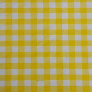 Yellow Poly poplin checkers 100% Polyester picnic fabric 60&quot;wide sold by the yard