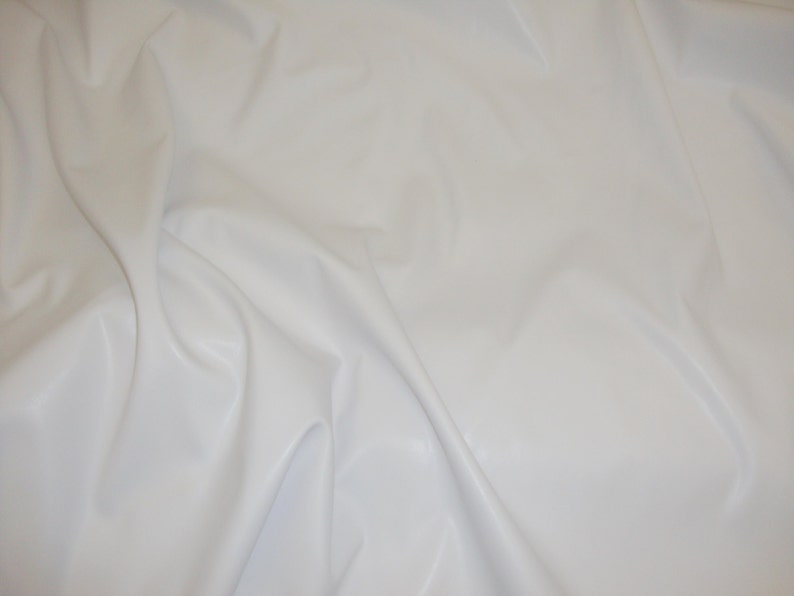 White 2 Way Stretch vinyl Clothing fabric per yard 58 wide image 1