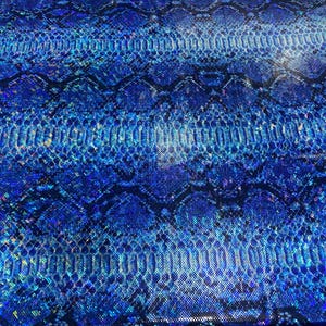 Royal metallic python Nylon Spandex By The Yard Fabric Muti Color Snake Fabric 4 Way Stretch, Fabric 60” wide