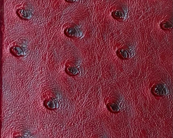 Dark red ostrich faux vinyl Marine grade UV resistance waterproof Fabric