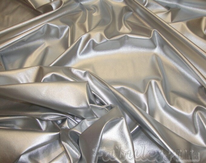 Silver Fetish Vinyl Clothing fabric per yard