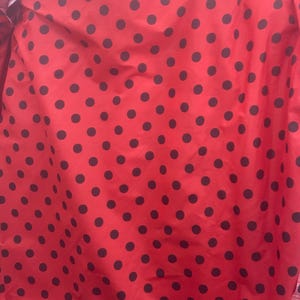 Black polka dot Polycotton Fabric on red-Sold by yard  58&quot; wide
